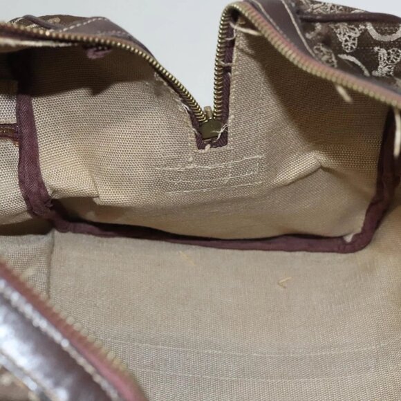 CELINE C Sulky Boston Bag Canvas Brown Gold Auth ep8383 - Picture 12 of 16